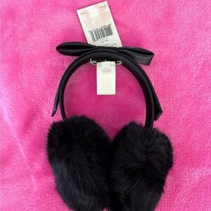 Kate Spade Chic Black Faux Fur Earmuffs